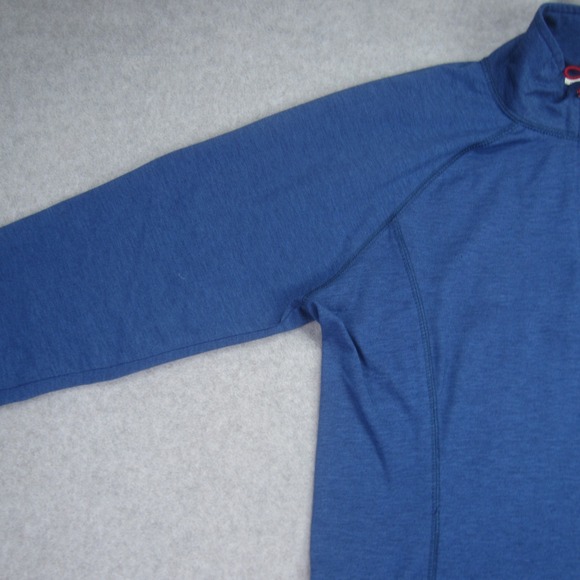 ORVIS Pullover Mens Medium Blue Trout Bum Quarter Zip Stretch Outdoor Golf - Picture 3 of 12